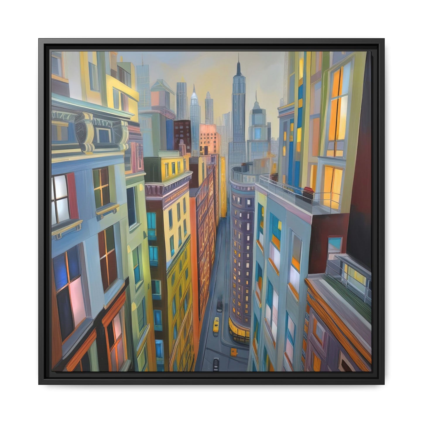 Highrise Color Cascade | Vibrant and Nature Inspired Wall Art | Pinewood Framed Canvas Wrap