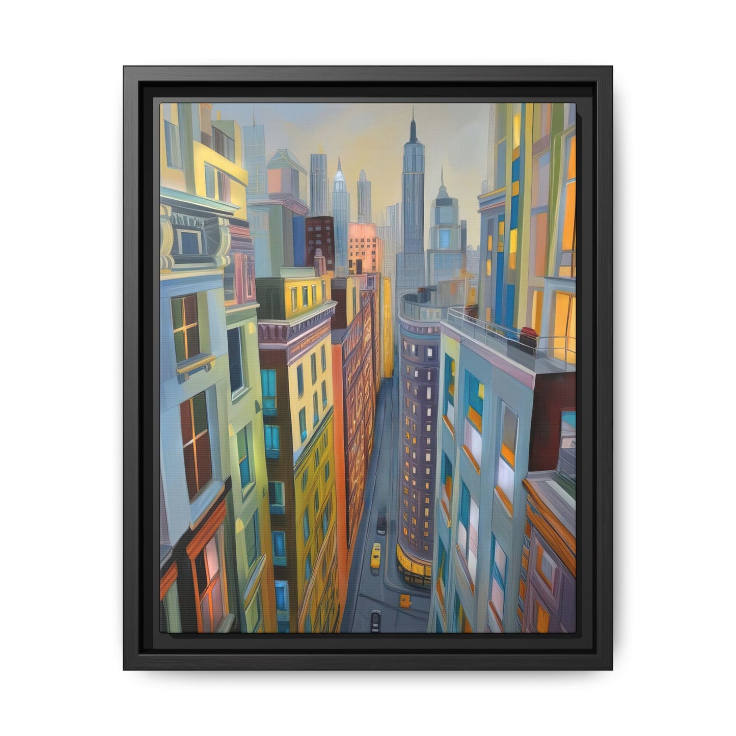 Highrise Color Cascade | Vibrant and Nature Inspired Wall Art | Pinewood Framed Canvas Wrap