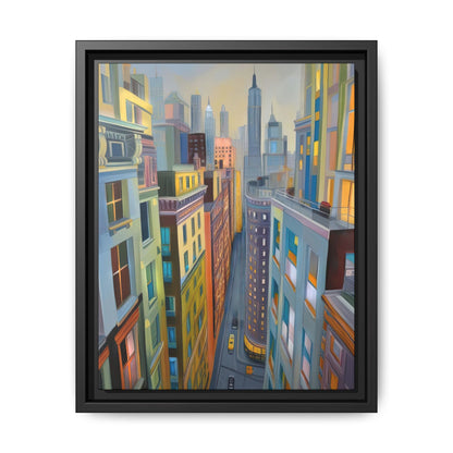 Highrise Color Cascade | Vibrant and Nature Inspired Wall Art | Pinewood Framed Canvas Wrap
