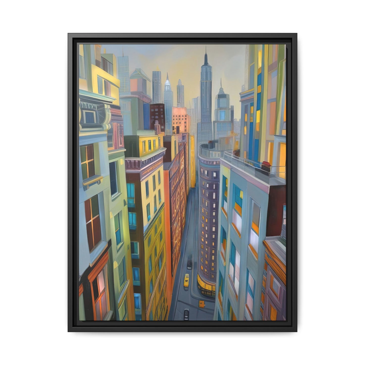 Highrise Color Cascade | Vibrant and Nature Inspired Wall Art | Pinewood Framed Canvas Wrap
