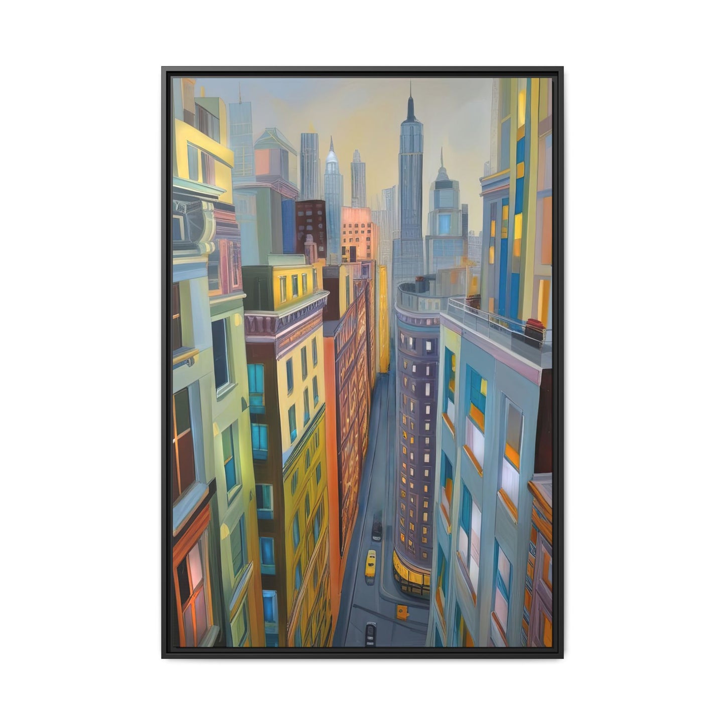 Highrise Color Cascade | Vibrant and Nature Inspired Wall Art | Pinewood Framed Canvas Wrap
