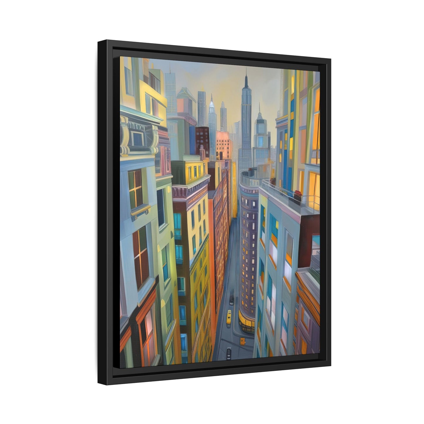 Highrise Color Cascade | Vibrant and Nature Inspired Wall Art | Pinewood Framed Canvas Wrap