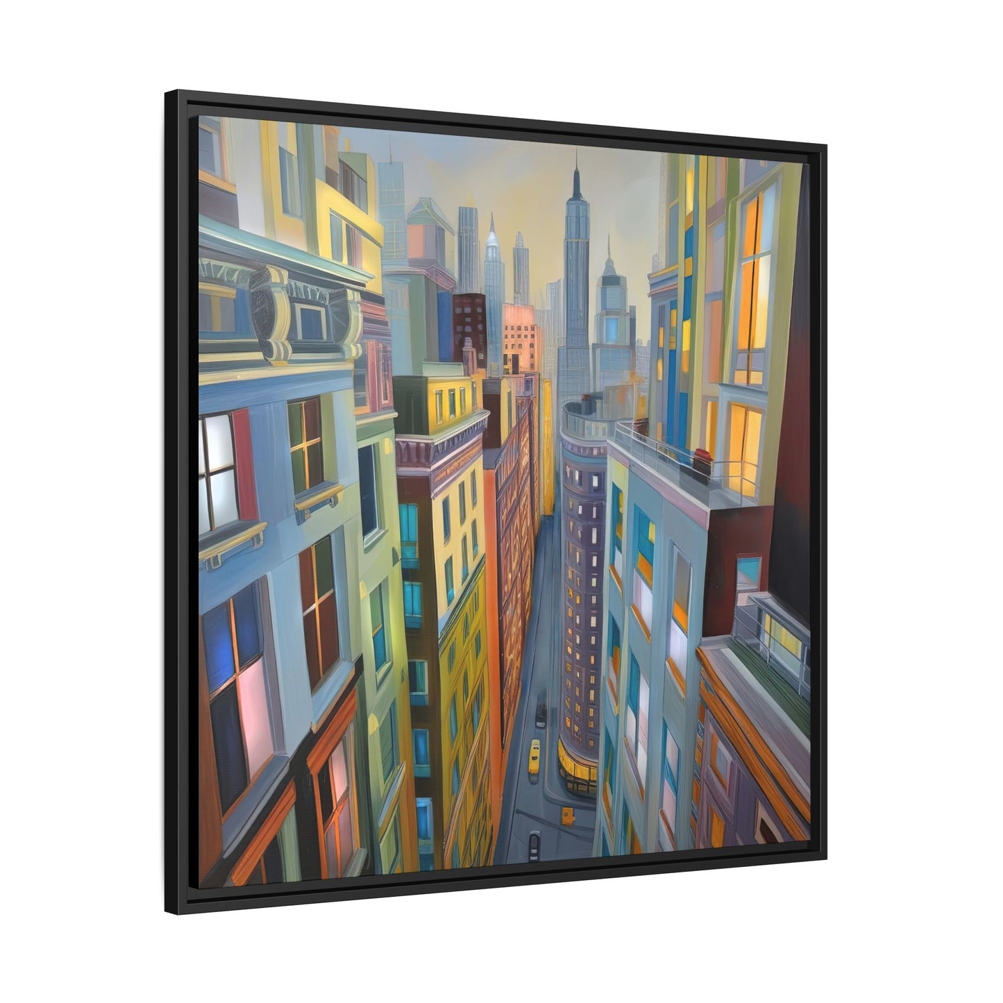 Highrise Color Cascade | Vibrant and Nature Inspired Wall Art | Pinewood Framed Canvas Wrap