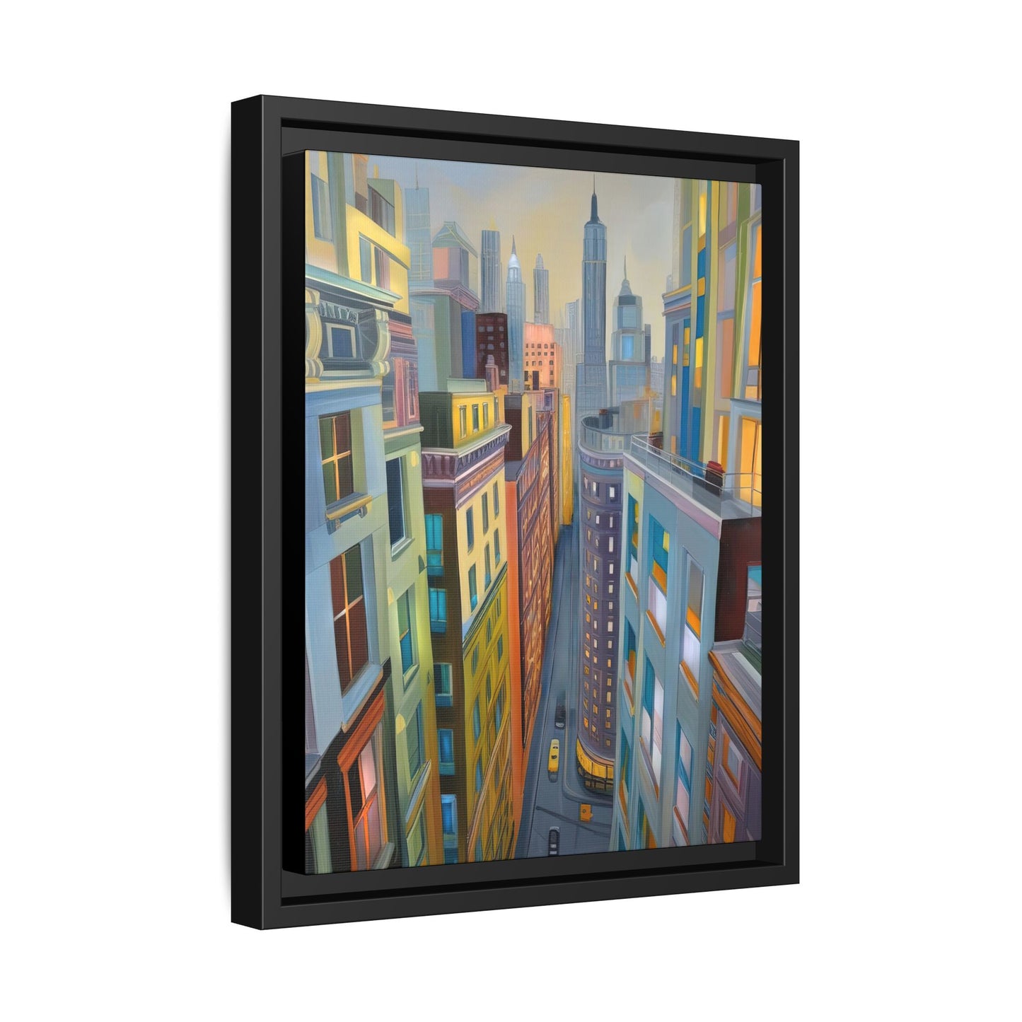 Highrise Color Cascade | Vibrant and Nature Inspired Wall Art | Pinewood Framed Canvas Wrap