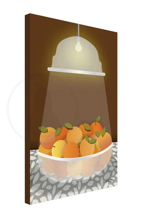 Radiant Harvest Bowl of Orange Wall Art (Brown) / CANVAS PRINT - Green Pear House and Home
