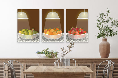 Radiant Harvest Bowl of Oranges | Umber Background | Fine Art Print Wall Decor